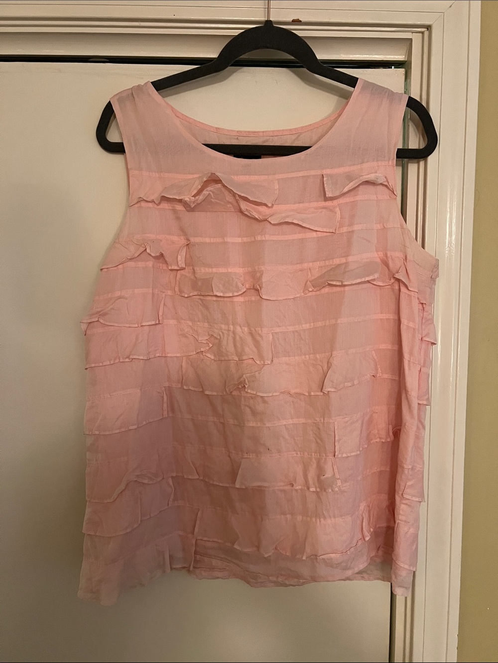 Talbots Light Pink Ruffle Layered Sleeveless Camisole 12